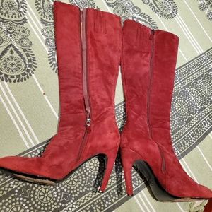 Via Spiga Suede Burgundy Boots 7.5